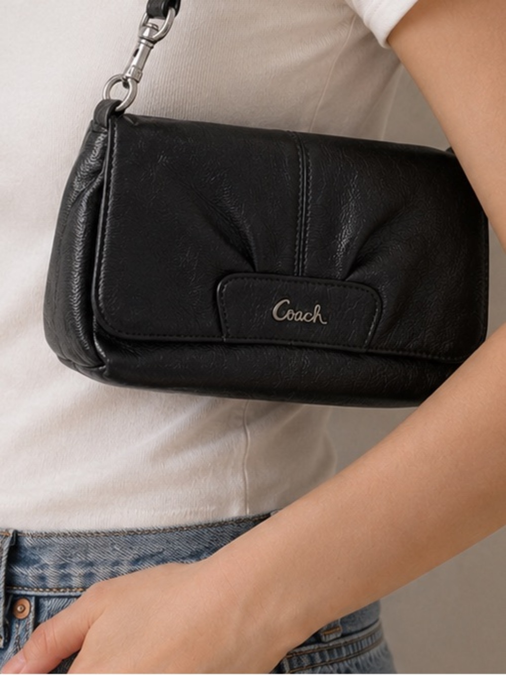 Coach Ashley Leather wristlet/Shoulder Bag